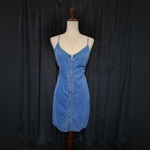 Blue Denim Zip-Front Dress